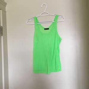 Neon green sheer tank top